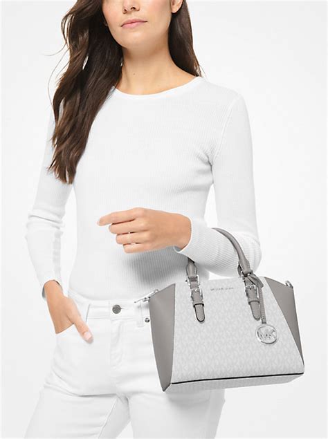 michael kors ciara satchell|Ciara Medium Logo and Leather Satchel .